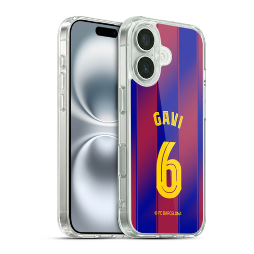 FC Barcelona 2025/26 Players Home Kit Gavi Soft Gel Case for Apple iPhone 16 & MagSafe