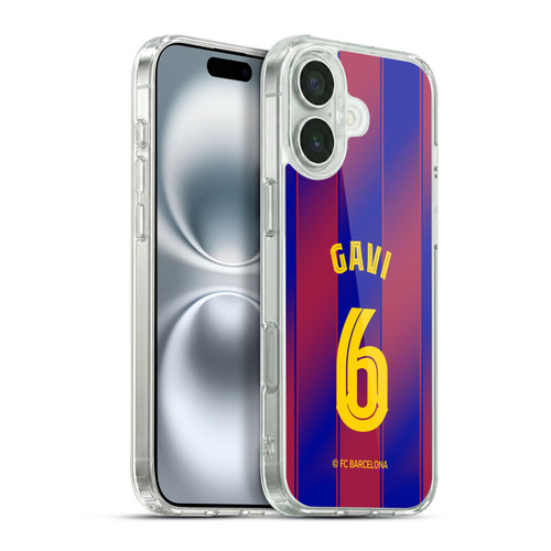FC Barcelona 2025/26 Players Home Kit Gavi Soft Gel Case for Apple iPhone 16 Plus & MagSafe