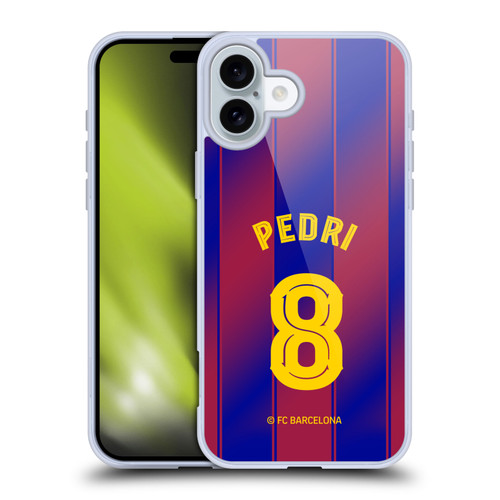FC Barcelona 2025/26 Players Home Kit Pedri Soft Gel Case for Apple iPhone 16 Plus