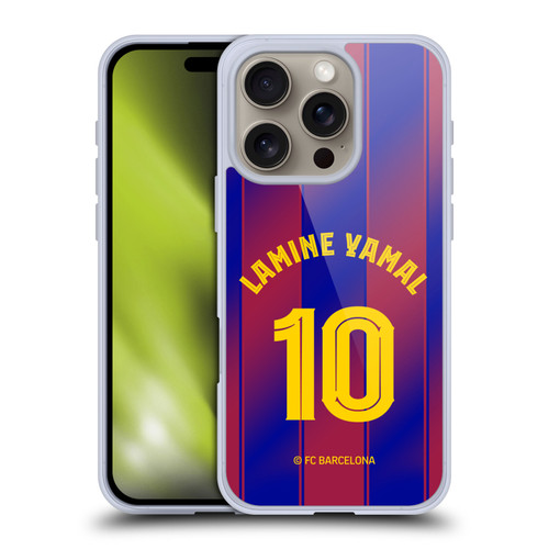 FC Barcelona 2025/26 Players Home Kit Lamine Yamal Soft Gel Case for Apple iPhone 16 Pro