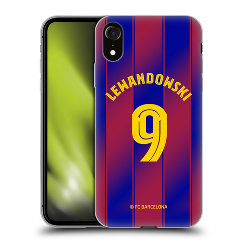 FC Barcelona 2025/26 Players Home Kit Robert Lewandowski Soft Gel Case for Apple iPhone XR