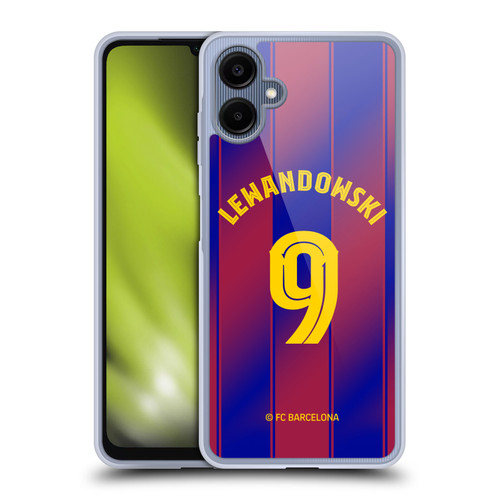 FC Barcelona 2025/26 Players Home Kit Robert Lewandowski Soft Gel Case for Samsung Galaxy A06 4G