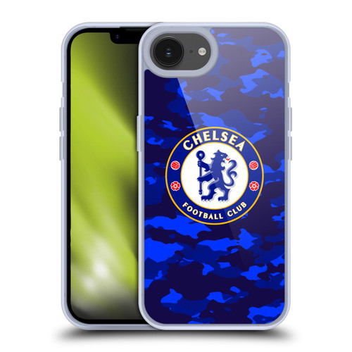 Chelsea Football Club Crest Camouflage Soft Gel Case for Apple iPhone 16e