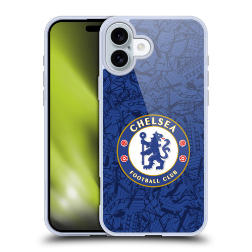 Chelsea Football Club 2019/20 Kit Home Soft Gel Case for Apple iPhone 16 Plus