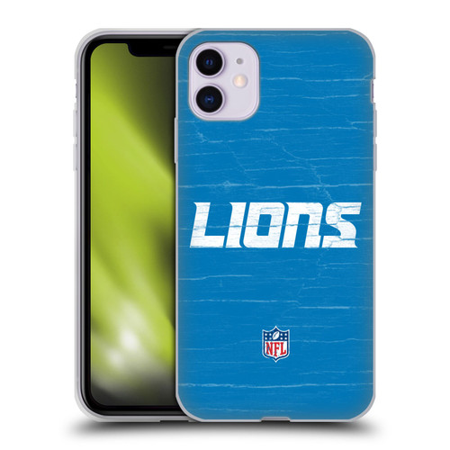 NFL Detroit Lions Logo Distressed Look Soft Gel Case for Apple iPhone 11