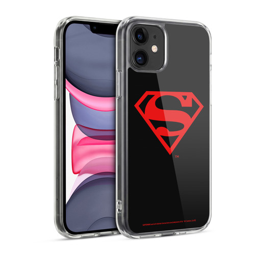 Superman DC Comics Logos Black And Red Soft Gel Case for Apple iPhone 11
