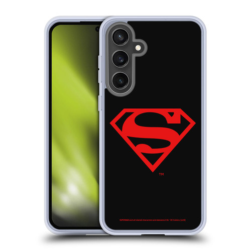 Superman DC Comics Logos Black And Red Soft Gel Case for Samsung Galaxy S24 FE & MagSafe