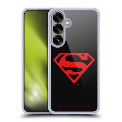 Superman DC Comics Logos Black And Red Soft Gel Case for Samsung Galaxy S25+ & MagSafe