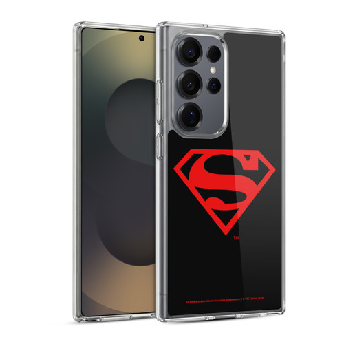 Superman DC Comics Logos Black And Red Soft Gel Case for Samsung Galaxy S25 Ultra & MagSafe