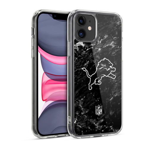 NFL Detroit Lions Artwork Marble Soft Gel Case for Apple iPhone 11