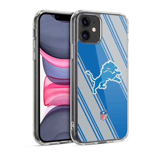 NFL Detroit Lions Artwork Stripes Soft Gel Case for Apple iPhone 11