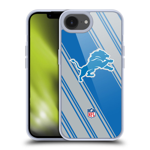 NFL Detroit Lions Artwork Stripes Soft Gel Case for Apple iPhone 16e