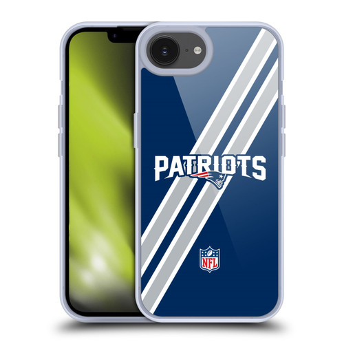 NFL New England Patriots Logo Stripes Soft Gel Case for Apple iPhone 16e
