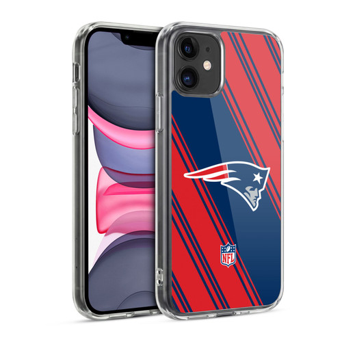 NFL New England Patriots Artwork Stripes Soft Gel Case for Apple iPhone 11