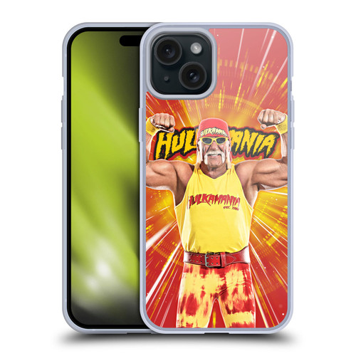 WWE Hulk Hogan Portrait Soft Gel Case for Apple iPhone 15 Plus