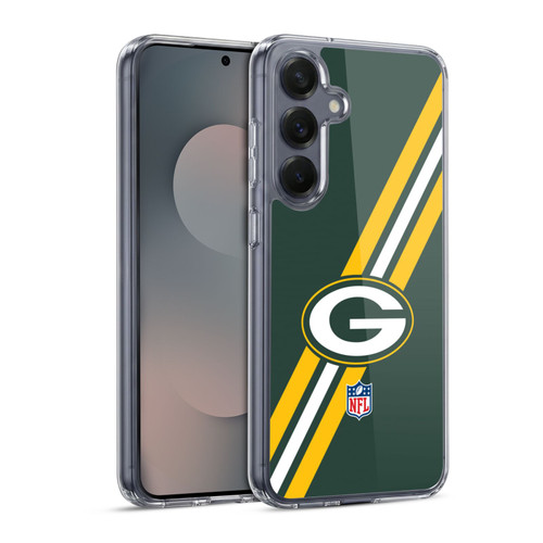 NFL Green Bay Packers Logo Stripes Soft Gel Case for Samsung Galaxy S25 & MagSafe