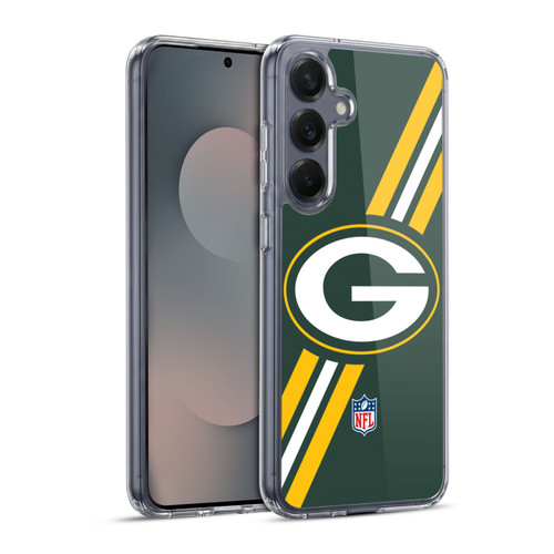 NFL Green Bay Packers Logo Stripes Soft Gel Case for Samsung Galaxy S25+ & MagSafe