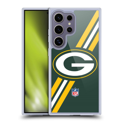 NFL Green Bay Packers Logo Stripes Soft Gel Case for Samsung Galaxy S25 Ultra & MagSafe