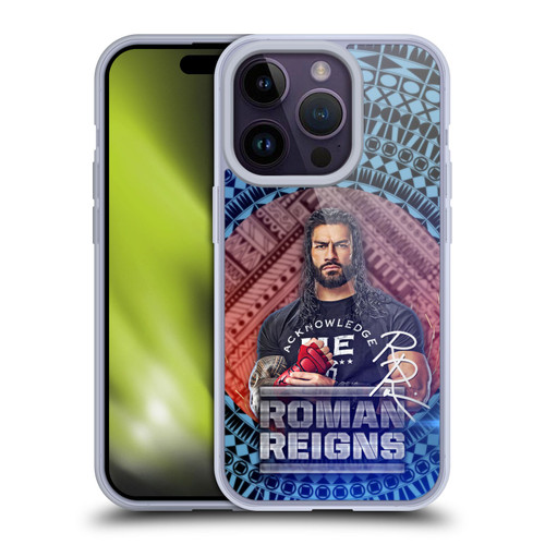 WWE Roman Reigns Tribal Pattern Soft Gel Case for Apple iPhone 14 Pro & MagSafe