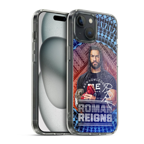 WWE Roman Reigns Tribal Pattern Soft Gel Case for Apple iPhone 15 & MagSafe