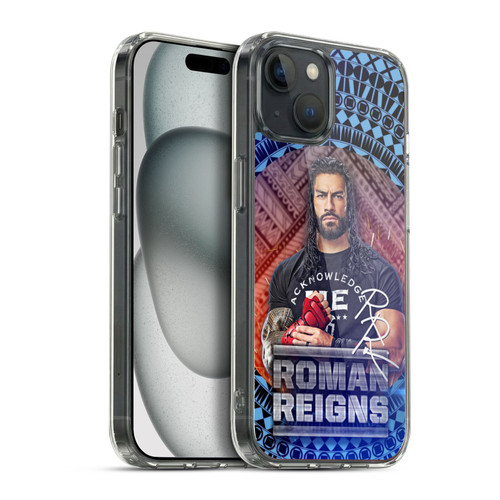 WWE Roman Reigns Tribal Pattern Soft Gel Case for Apple iPhone 15 Plus & MagSafe