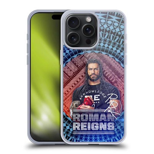 WWE Roman Reigns Tribal Pattern Soft Gel Case for Apple iPhone 15 Pro Max & MagSafe