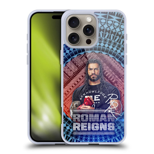 WWE Roman Reigns Tribal Pattern Soft Gel Case for Apple iPhone 16 Pro Max
