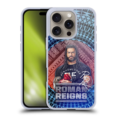 WWE Roman Reigns Tribal Pattern Soft Gel Case for Apple iPhone 16 Pro