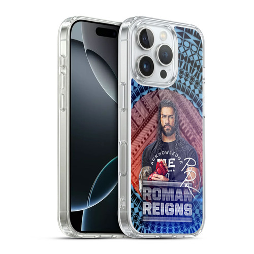 WWE Roman Reigns Tribal Pattern Soft Gel Case for Apple iPhone 16 Pro & MagSafe
