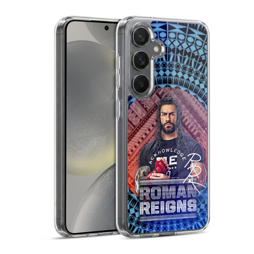 WWE Roman Reigns Tribal Pattern Soft Gel Case for Samsung Galaxy S24 5G & MagSafe