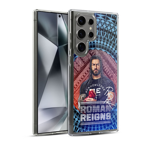 WWE Roman Reigns Tribal Pattern Soft Gel Case for Samsung Galaxy S24 Ultra 5G & MagSafe