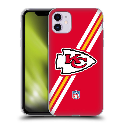 NFL Kansas City Chiefs Logo Stripes Soft Gel Case for Apple iPhone 11