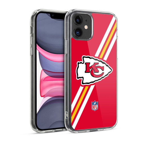 NFL Kansas City Chiefs Logo Stripes Soft Gel Case for Apple iPhone 11
