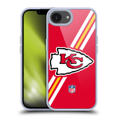 NFL Kansas City Chiefs Logo Stripes Soft Gel Case for Apple iPhone 16e