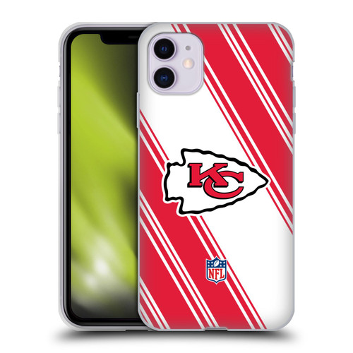 NFL Kansas City Chiefs Artwork Stripes Soft Gel Case for Apple iPhone 11