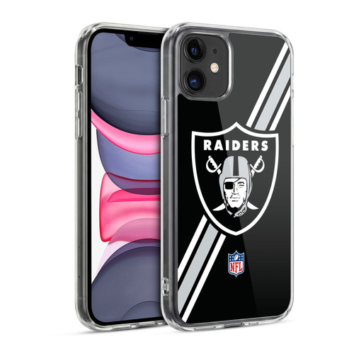 NFL Las Vegas Raiders Logo Stripes Soft Gel Case for Apple iPhone 11