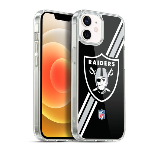 NFL Las Vegas Raiders Logo Stripes Soft Gel Case for Apple iPhone 12 / iPhone 12 Pro & MagSafe