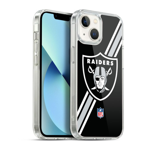 NFL Las Vegas Raiders Logo Stripes Soft Gel Case for Apple iPhone 13