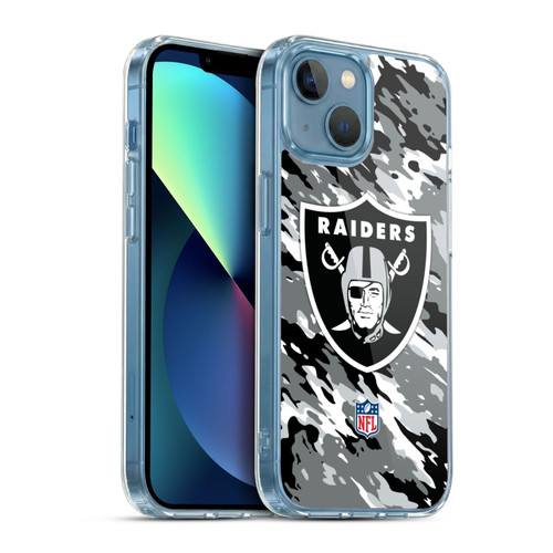 NFL Las Vegas Raiders Logo Camou Soft Gel Case for Apple iPhone 13 Mini & MagSafe