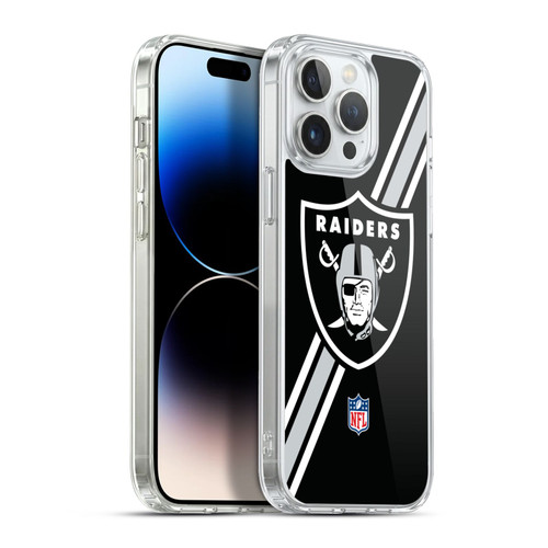 NFL Las Vegas Raiders Logo Stripes Soft Gel Case for Apple iPhone 13 Pro Max & MagSafe