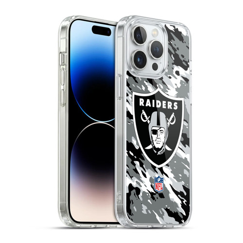 NFL Las Vegas Raiders Logo Camou Soft Gel Case for Apple iPhone 14 Pro Max & MagSafe