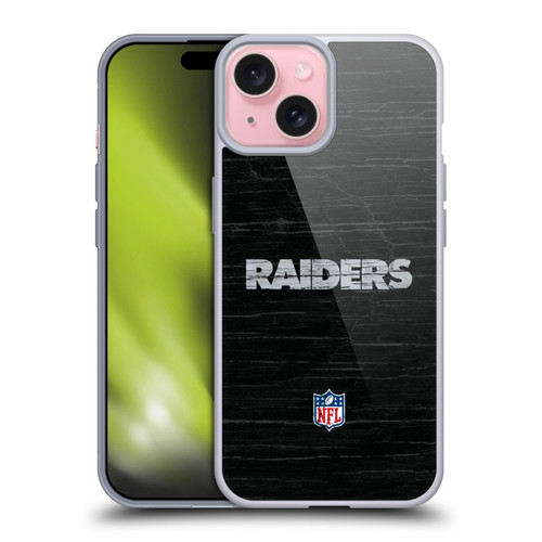 NFL Las Vegas Raiders Logo Distressed Look Soft Gel Case for Apple iPhone 15 NFL Las Vegas Raiders Logo Distressed Look Soft Gel Case for Apple iPhone 15