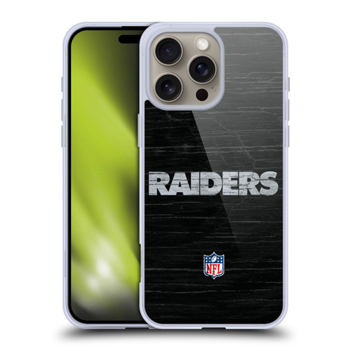 NFL Las Vegas Raiders Logo Distressed Look Soft Gel Case for Apple iPhone 16 Pro Max