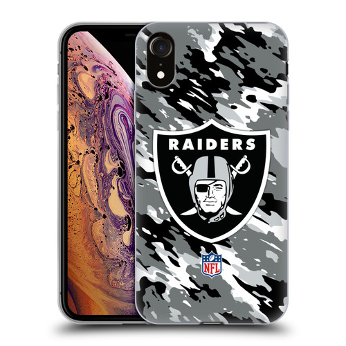 NFL Las Vegas Raiders Logo Camou Soft Gel Case for Apple iPhone XR