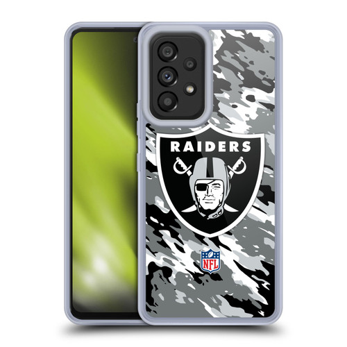 NFL Las Vegas Raiders Logo Camou Soft Gel Case for Samsung Galaxy A53 5G (2022)