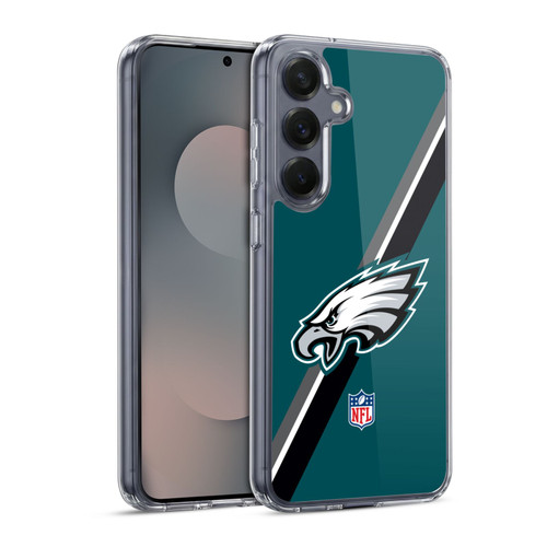 NFL Philadelphia Eagles Logo Stripes Soft Gel Case for Samsung Galaxy S25