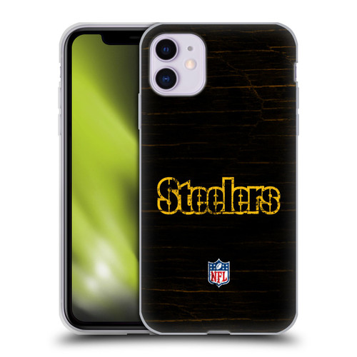 NFL Pittsburgh Steelers Logo Distressed Look Soft Gel Case for Apple iPhone 11