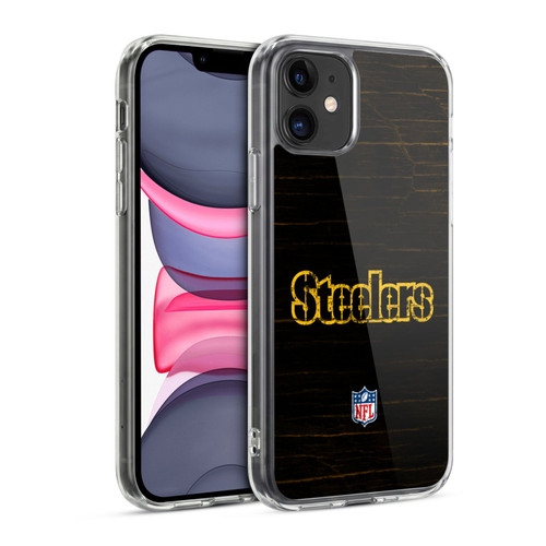 NFL Pittsburgh Steelers Logo Distressed Look Soft Gel Case for Apple iPhone 11