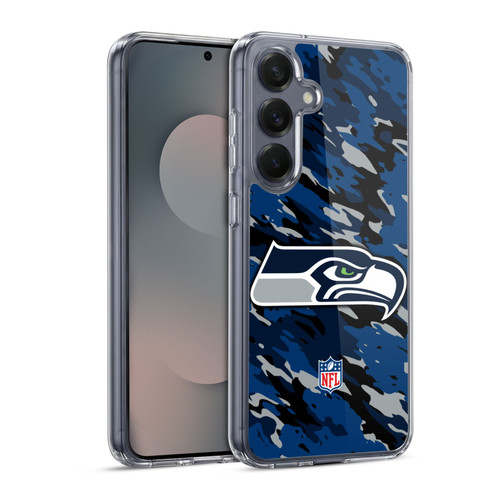 NFL Seattle Seahawks Logo Camou Soft Gel Case for Samsung Galaxy S25 & MagSafe