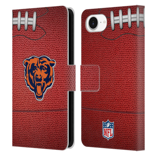 NFL Chicago Bears Graphics Football Leather Book Wallet Case Cover For Apple iPhone 16e / Apple iPhone 17e